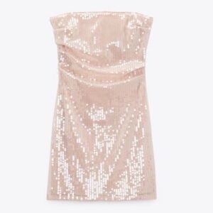 Zara sparkly strapless, mini dress, new with tags
